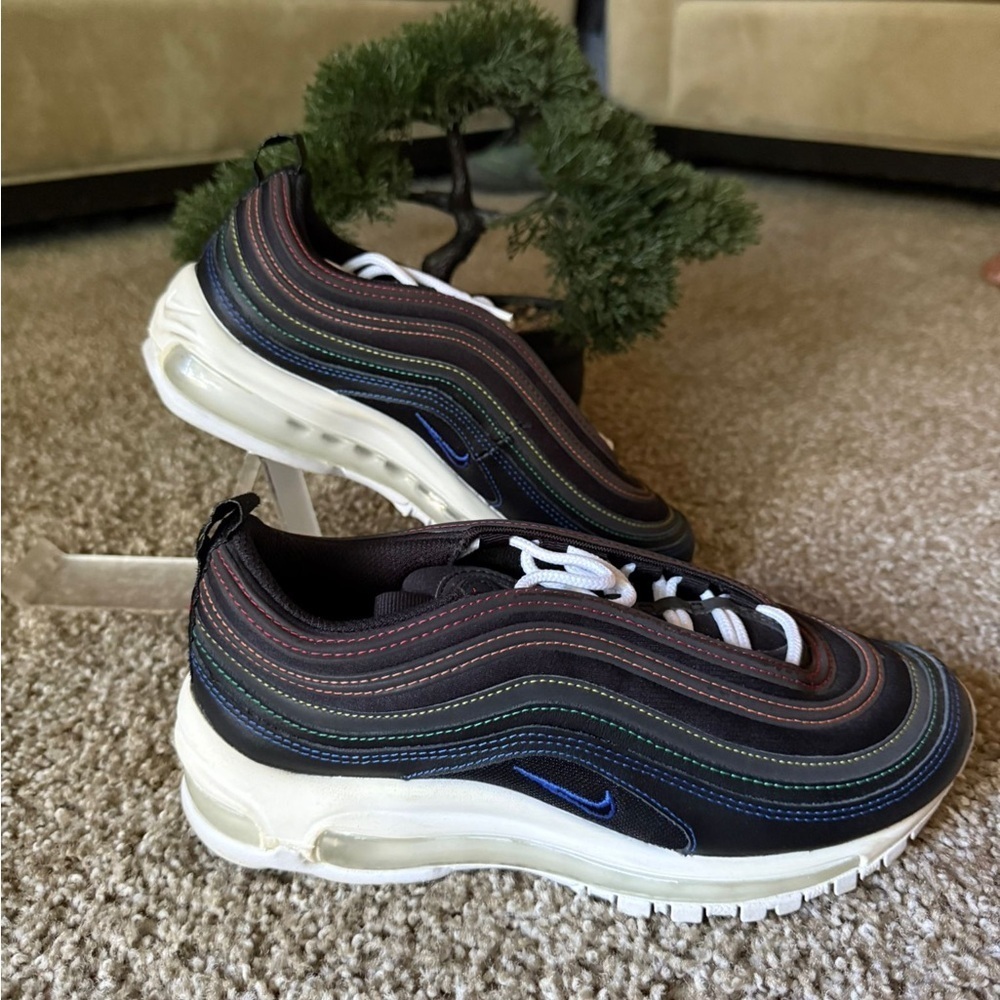 Nike Air Max 97 women size 6.5 Black with Multi-Color Stitching